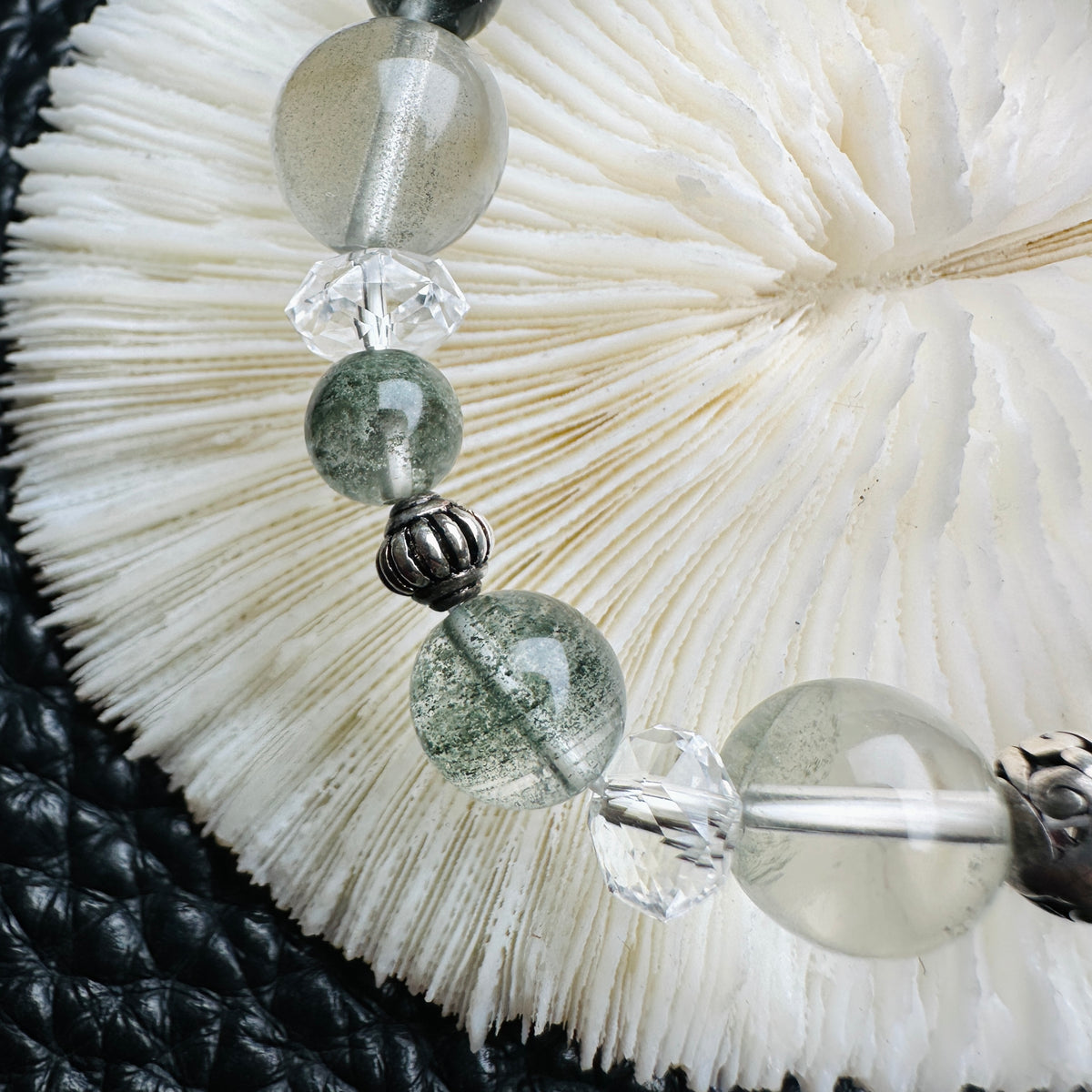 Green Phantom Quartz Design Bracelet 綠幽靈設計手串 | 手串 bracelet | 整體圖 full piece view