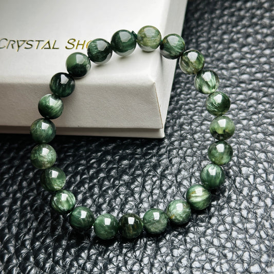 Green Rutilated Quartz Bracelet 綠髮晶 手串 02 | 手串 bracelet | 正面圖 front view