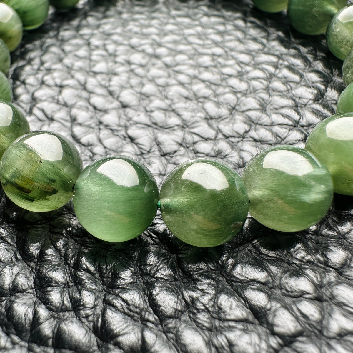 Green Rutilated Quartz Bracelet 綠髮晶 手串 04 | 手串 bracelet | 正面圖 front view