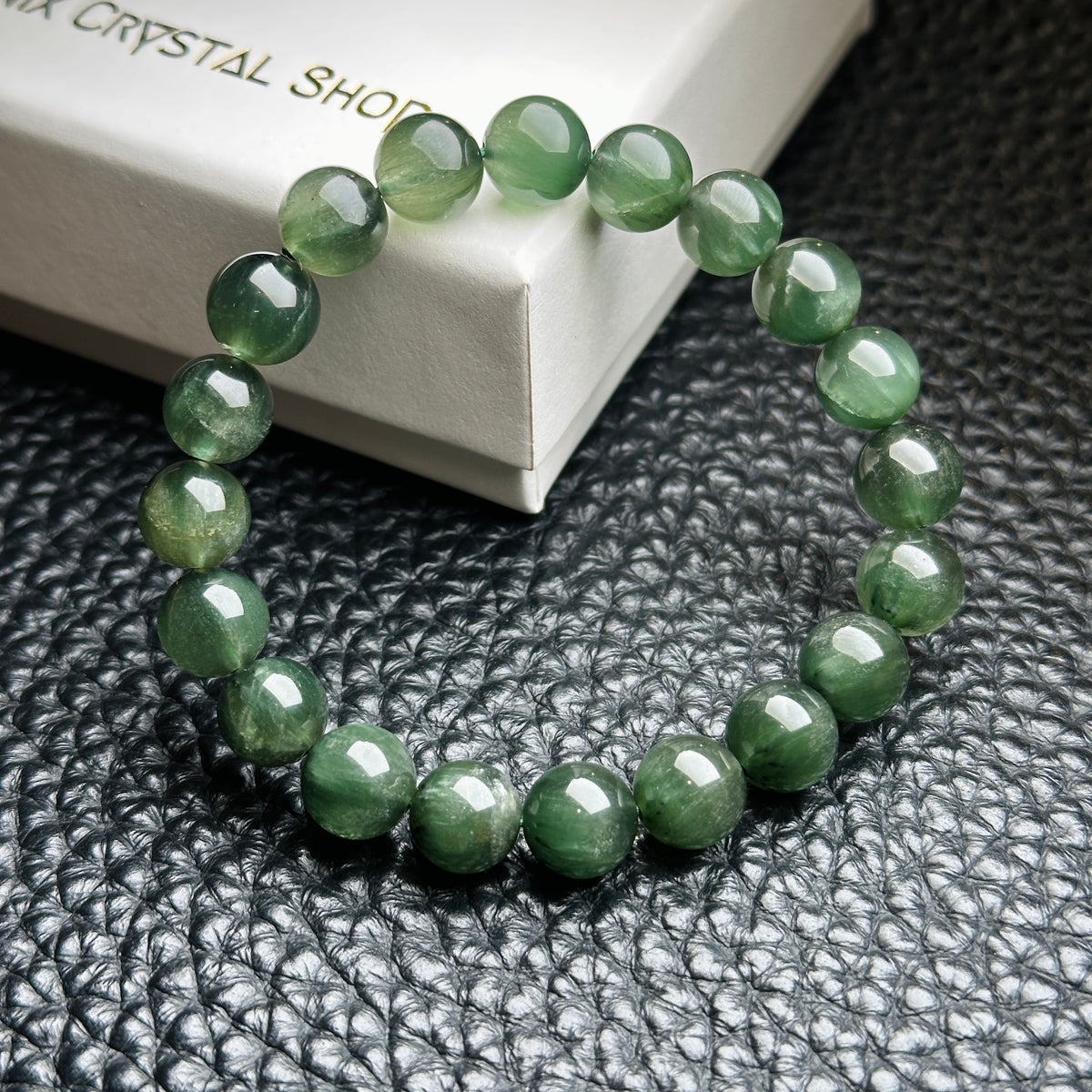 Green Rutilated Quartz Bracelet 綠髮晶 手串 04 | 手串 bracelet | 側面角度 side angle