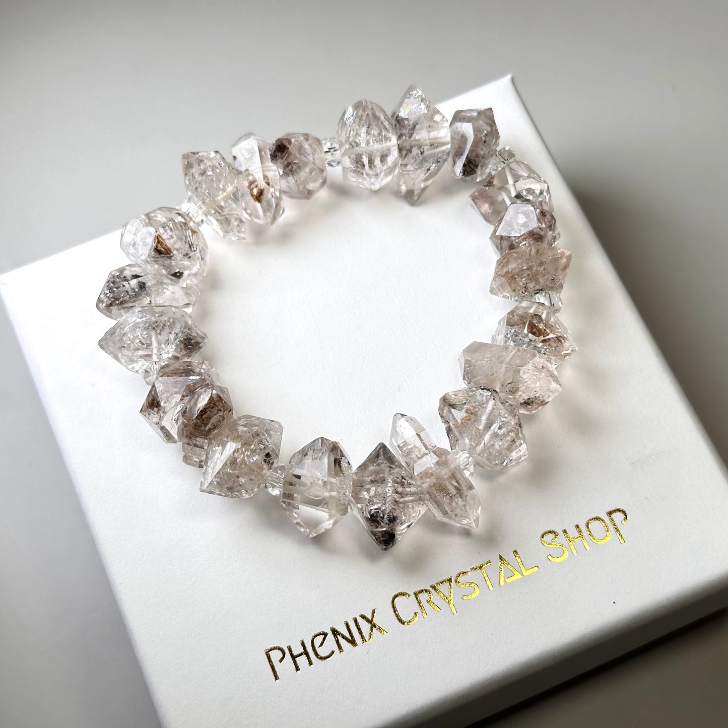 閃靈鑽 Herkimer Diamond (HK01) | 原礦 raw-crystal | 細節特寫 close up detail