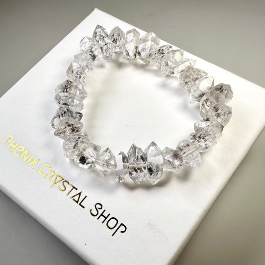 閃靈鑽 Herkimer Diamond (HK02) | 原礦 raw-crystal | 正面圖 front view