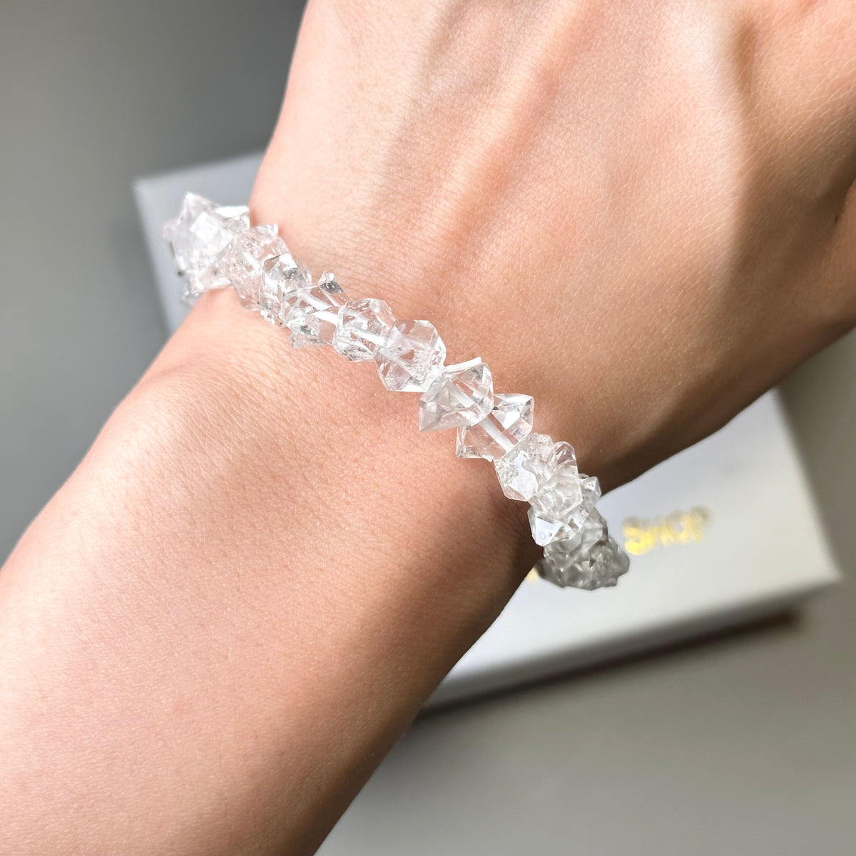 閃靈鑽 Herkimer Diamond (HK03) | 原礦 raw-crystal | 紋理特寫 texture detail