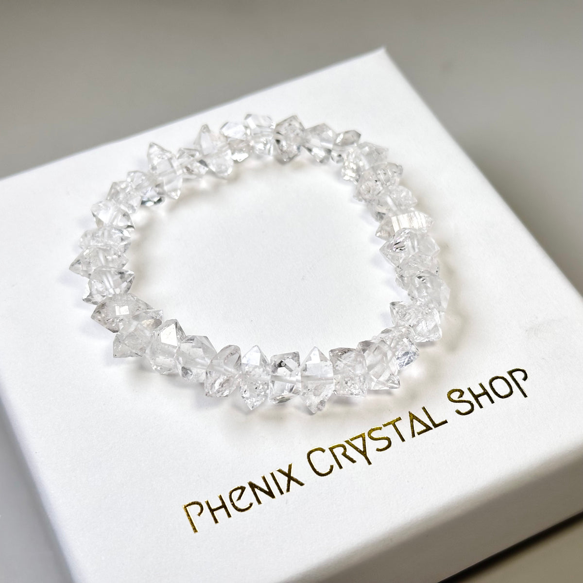 閃靈鑽 Herkimer Diamond (HK04) | 原礦 raw-crystal | 正面圖 front view
