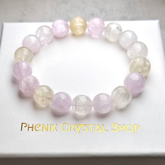Kunzite 貓眼紫鋰輝 | 原礦 raw-crystal | 正面圖 front view
