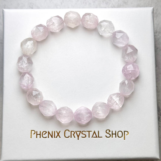 Kunzite Starcut 紫鋰輝 | 星切水晶 star-cut-crystal | 正面圖 front view