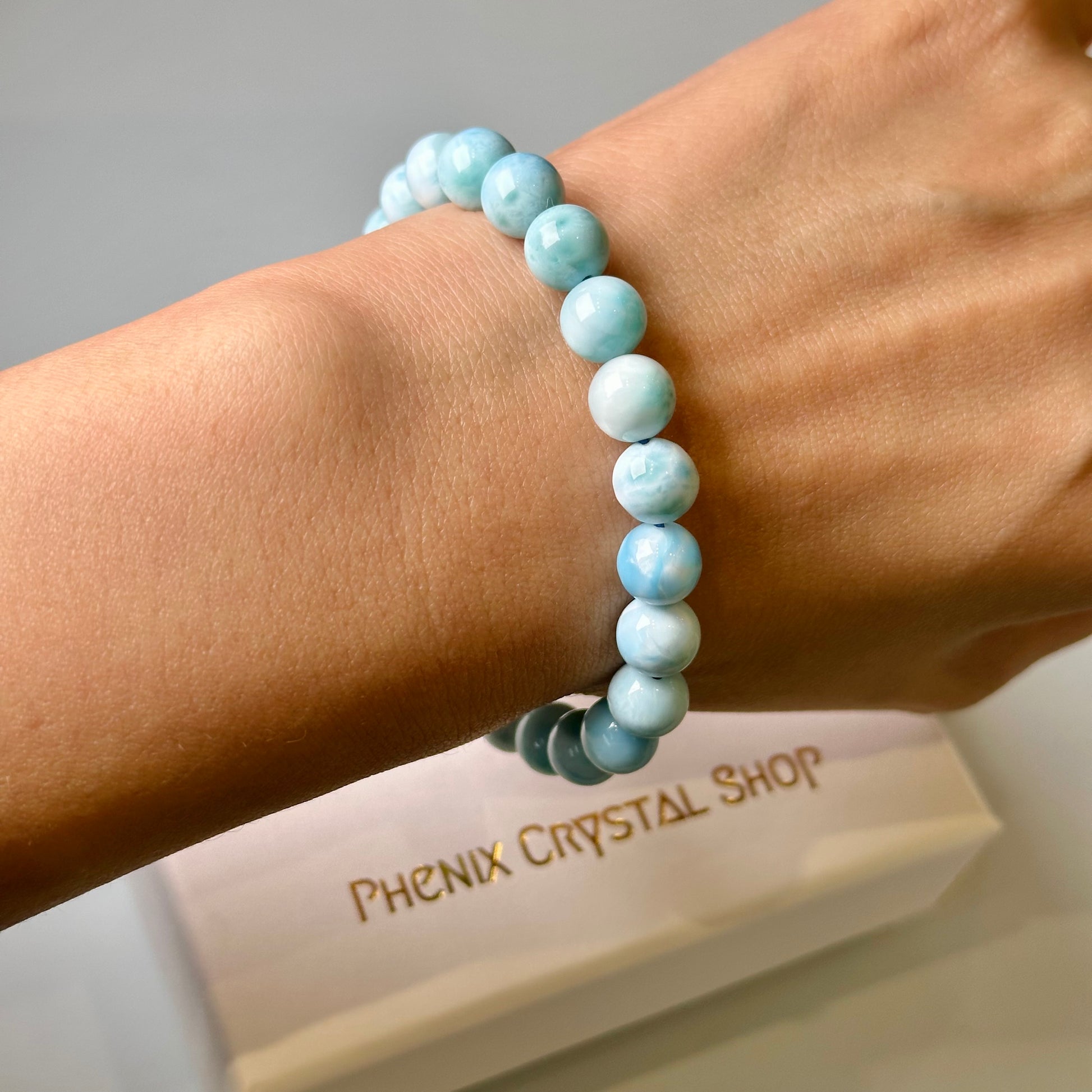 Larimar 海紋石手串 | 手串 bracelet | 整體圖 full piece view
