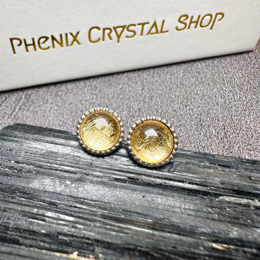Meteorite Earrings 天鐵耳環 | 耳飾 earrings | 正面圖 front view
