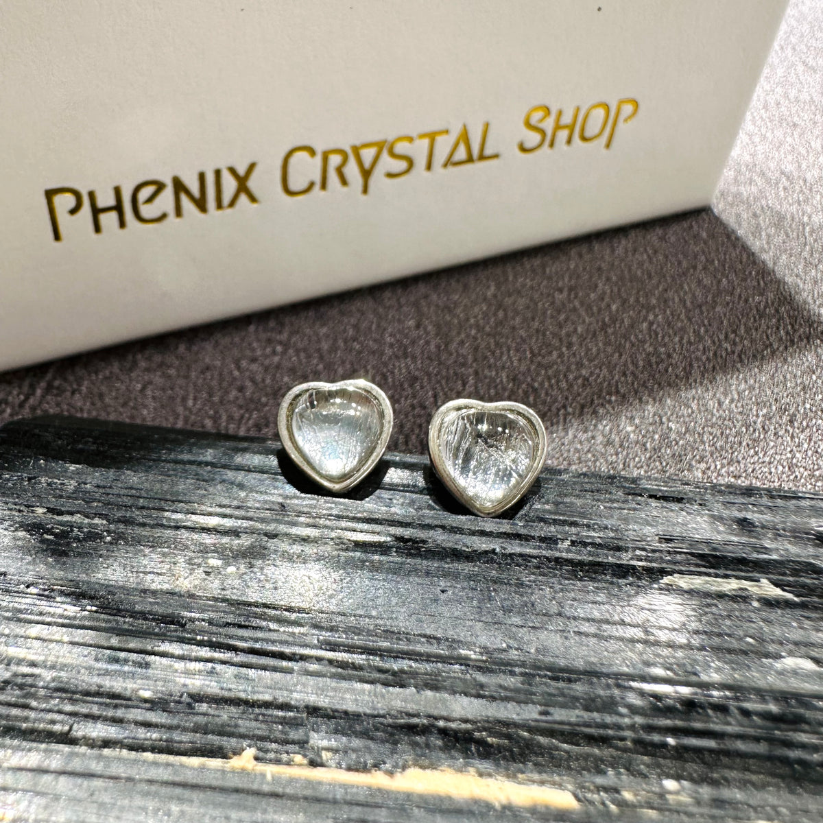 Meteorite Earrings Heart Shape 天鐵心型耳環 | 耳飾 earrings | 細節特寫 close up detail