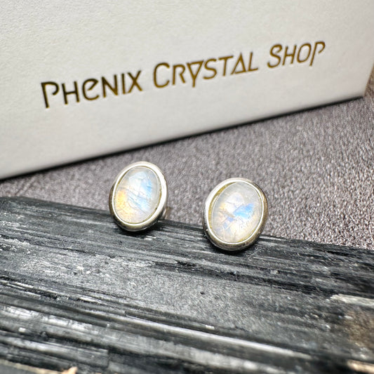 Moonstone Earrings 月亮石耳環 | 耳飾 earrings | 正面圖 front view