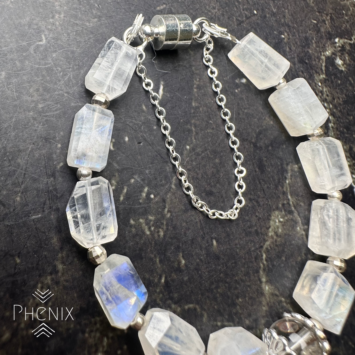 Moonstone Faceted Bracelet 月亮石手鏈 | 手串 bracelet | 細節特寫 close up detail