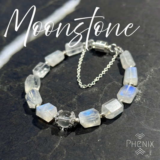 Moonstone Faceted Bracelet 月亮石手鏈 | 手串 bracelet | 正面圖 front view