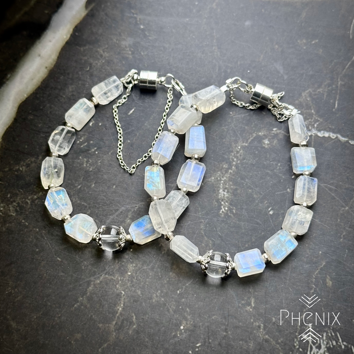 Moonstone Faceted Bracelet 月亮石手鏈 | 手串 bracelet | 紋理特寫 texture detail