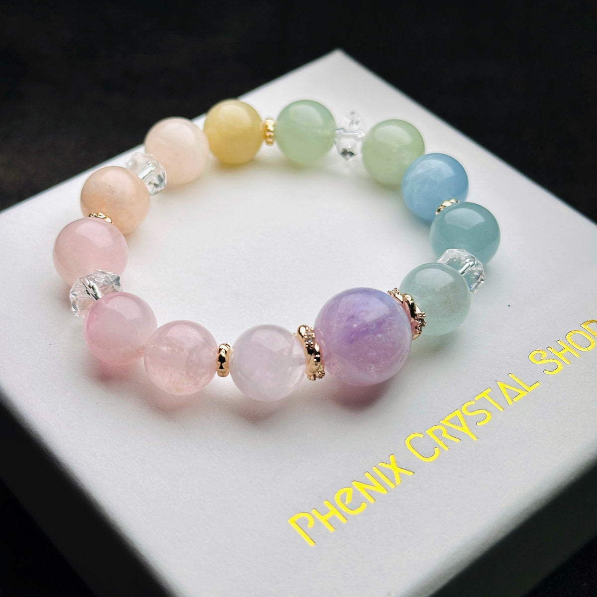 Morganite x Lavender Quartz 摩根石 x 紫玉晶共生 | 原礦 raw-crystal | 側面角度 side angle