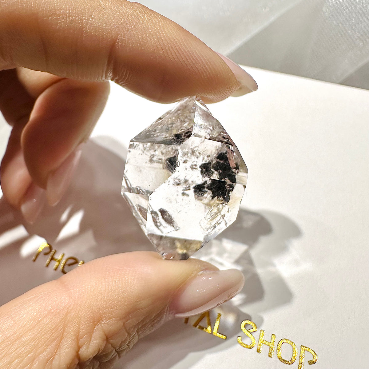 New York Herkimer Diamond 美國閃靈鑽 | 原礦 raw-crystal | 整體圖 full piece view