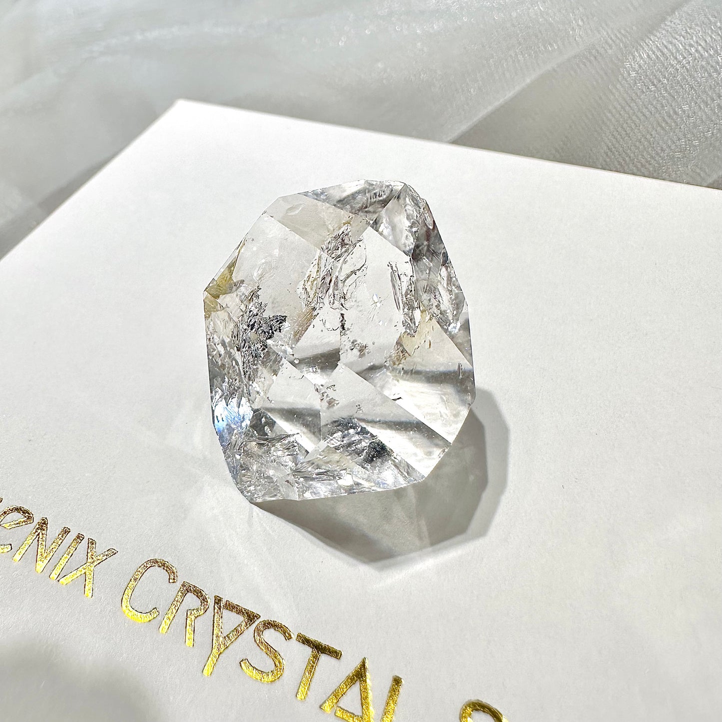 New York Herkimer Diamond 美國閃靈鑽 | 原礦 raw-crystal | 側面角度 side angle