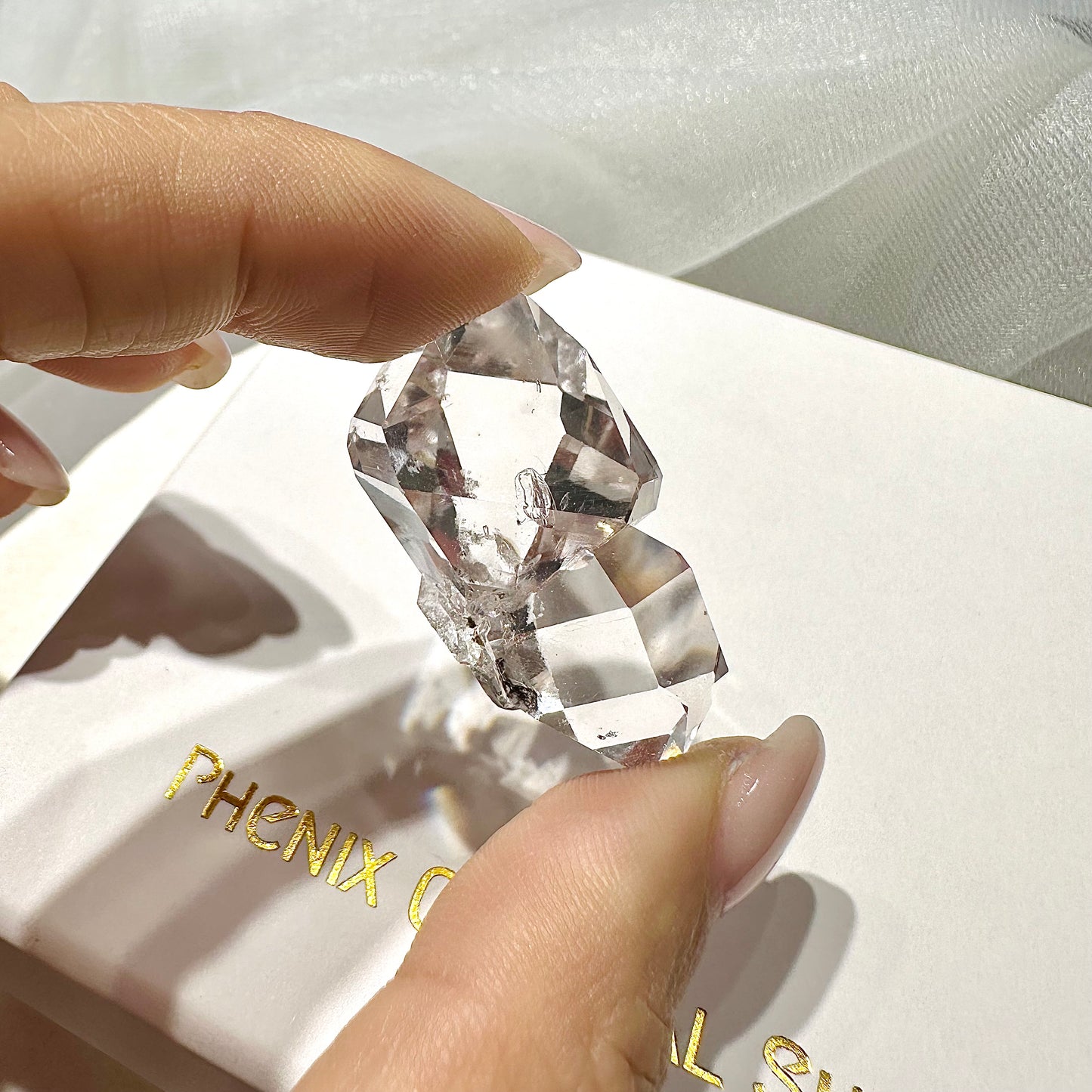 New York Herkimer Diamond 美國閃靈鑽 | 原礦 raw-crystal | 整體圖 full piece view