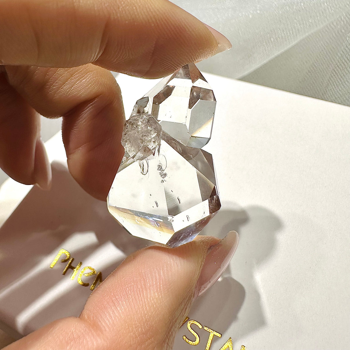 New York Herkimer Diamond 美國閃靈鑽 | 原礦 raw-crystal | 紋理特寫 texture detail