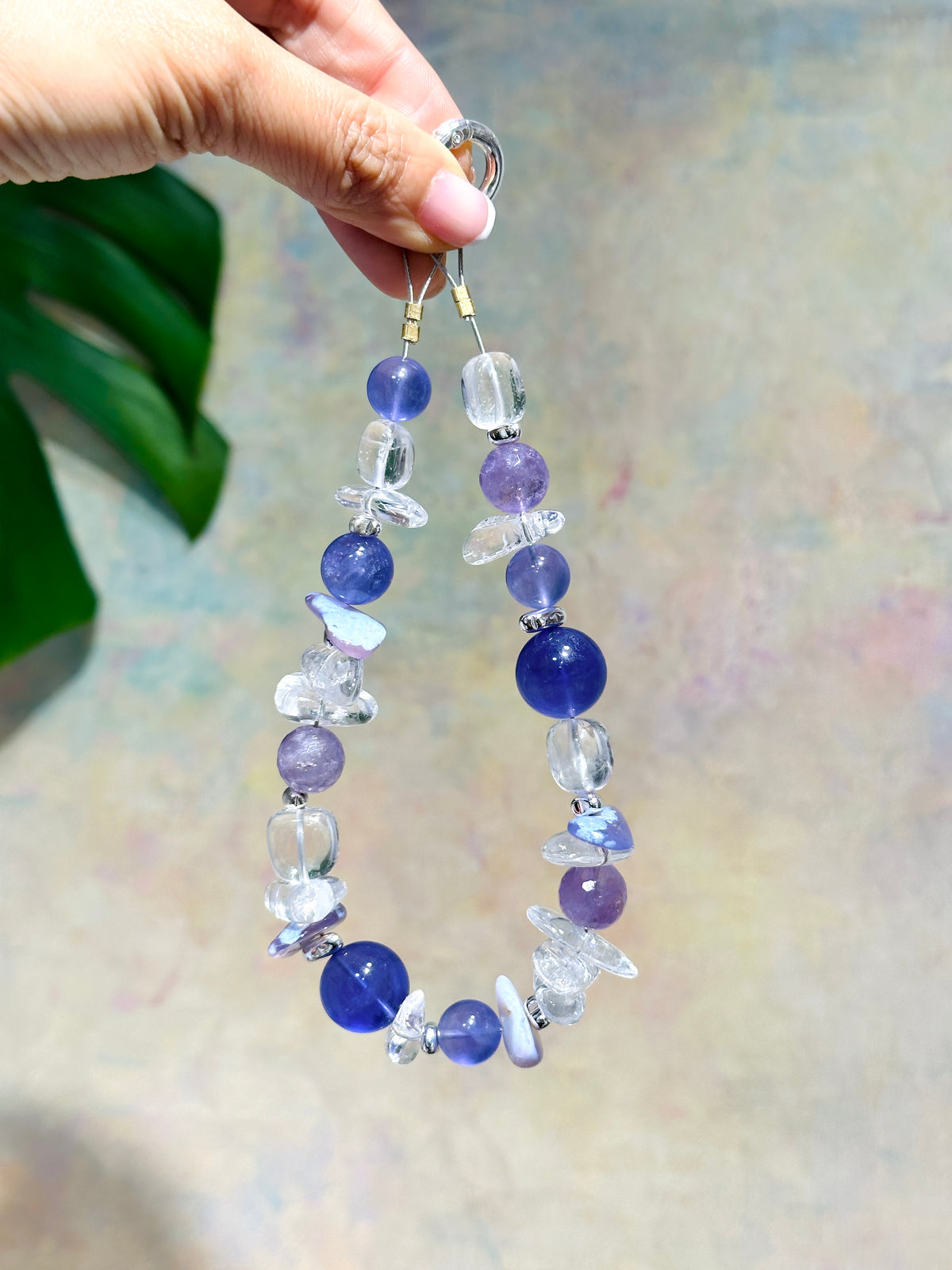 Phone Strap - Misty Galaxy 電話繩 霧藍星河 | 電話繩 phone-strap | 正面圖 front view