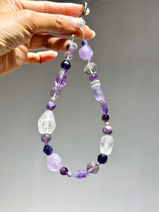 Phone Strap - Purple Mix 電話繩 | 電話繩 phone-strap | 正面圖 front view