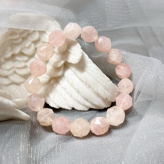 Pink Morganite Starcut 粉紅摩根石 | 星切水晶 star-cut-crystal | 正面圖 front view