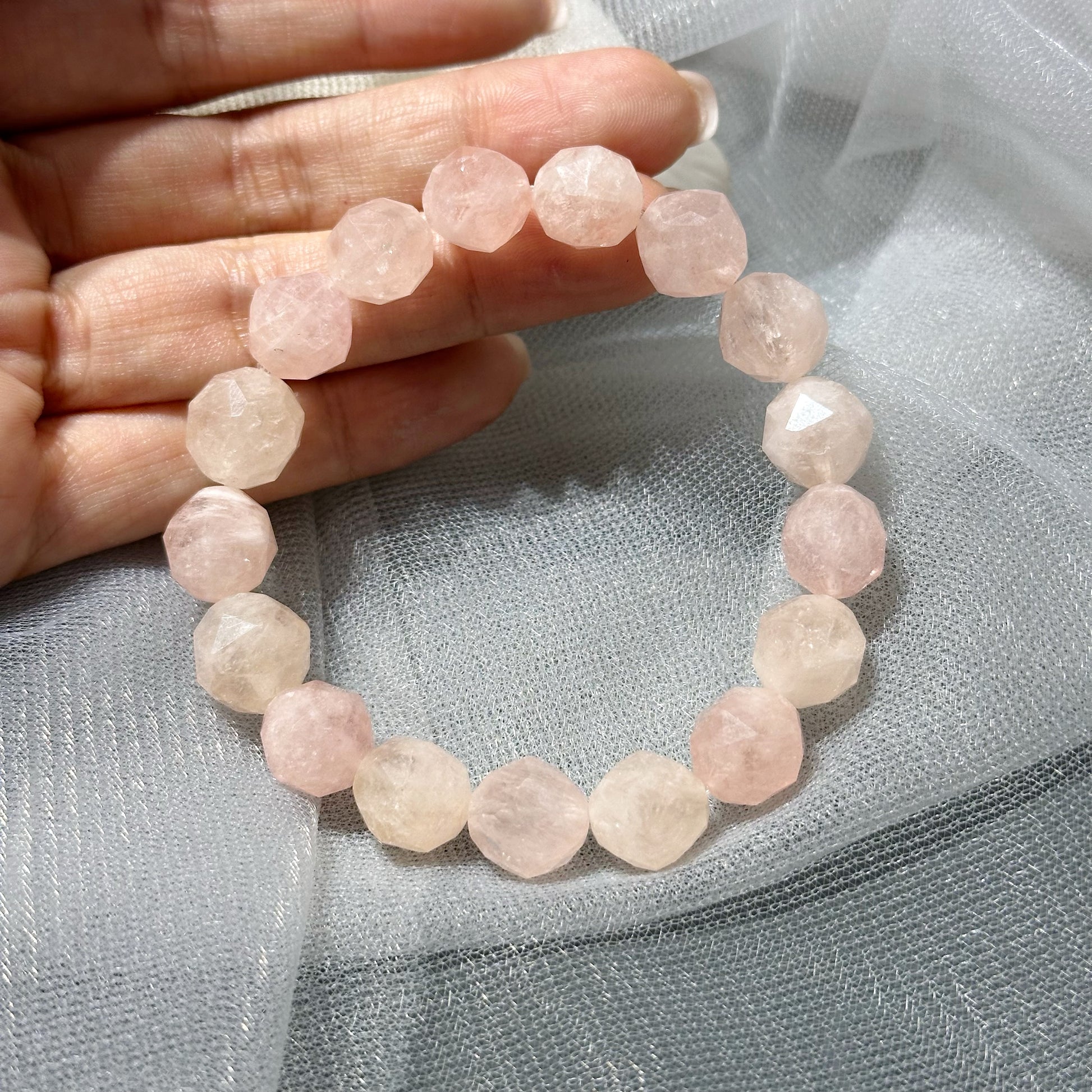 Pink Morganite Starcut 粉紅摩根石 | 星切水晶 star-cut-crystal | 整體圖 full piece view