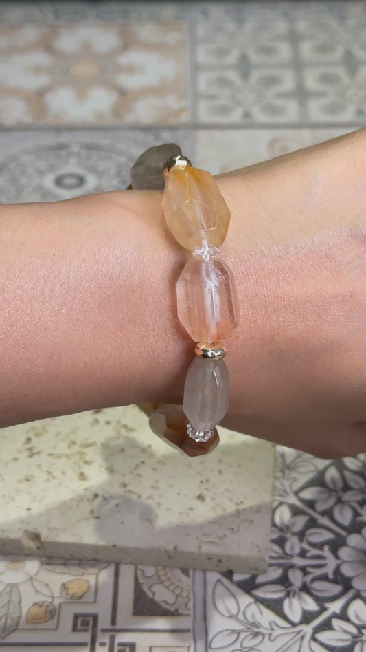 Rabbit Hair Rutilated Quartz Bracelet 兔毛水晶 切割款手串