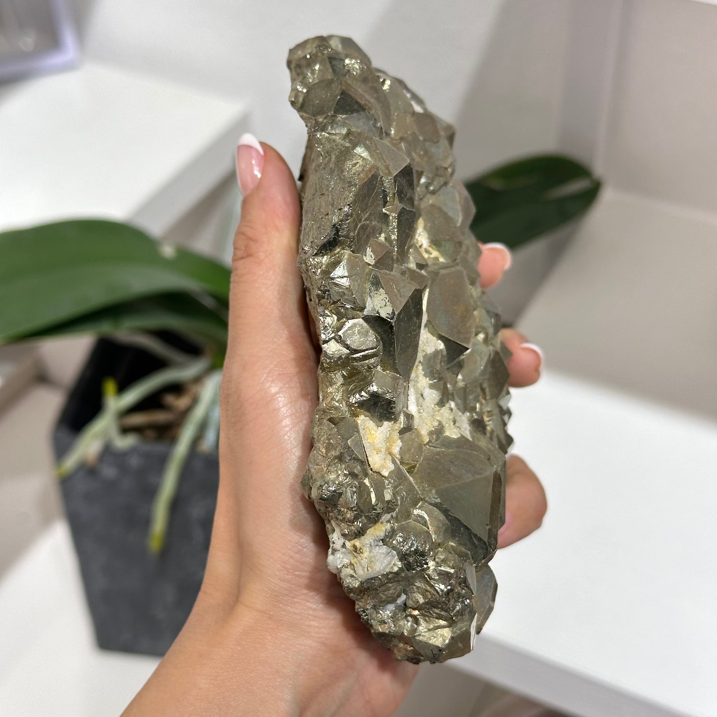 Pyrite 黃鐵礦原石擺件 | 擺件 decor-piece | 側面角度 side angle