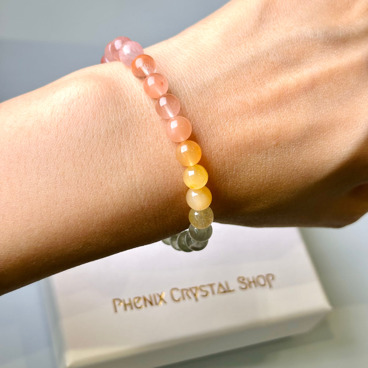Rainbow Rabbit Hair Quartz 彩虹兔毛手串 | 手串 bracelet | Additional angle