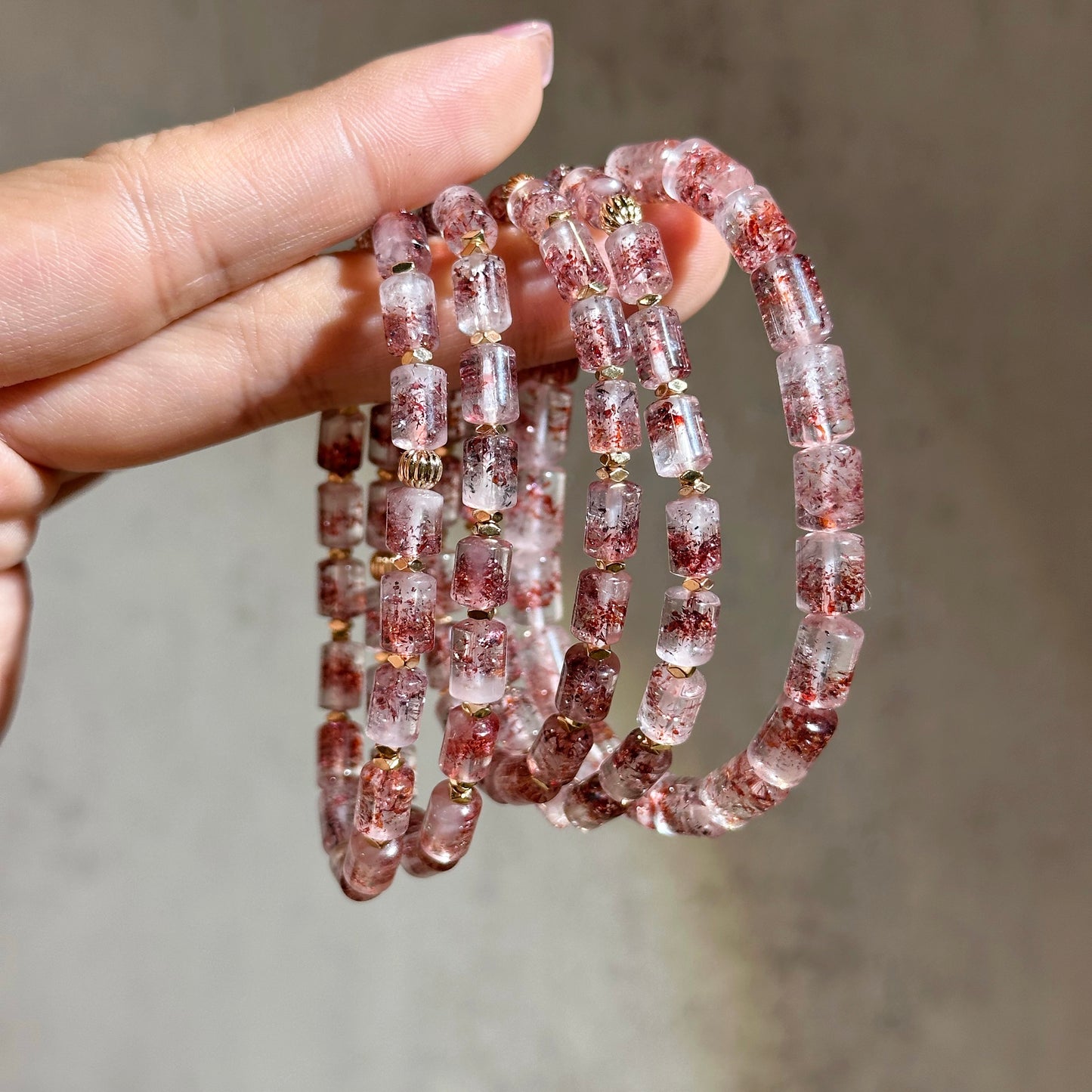 Red Super Seven Bracelet 金草莓超七手串 | 手串 bracelet | Additional angle