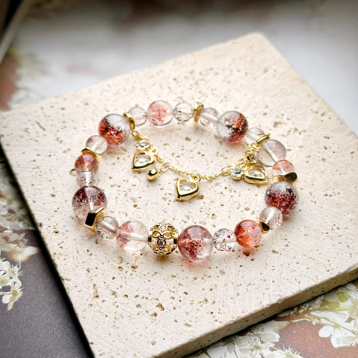 Red Super Seven Bracelet 紅超七設計手串 | 手串 bracelet | 紋理特寫 texture detail