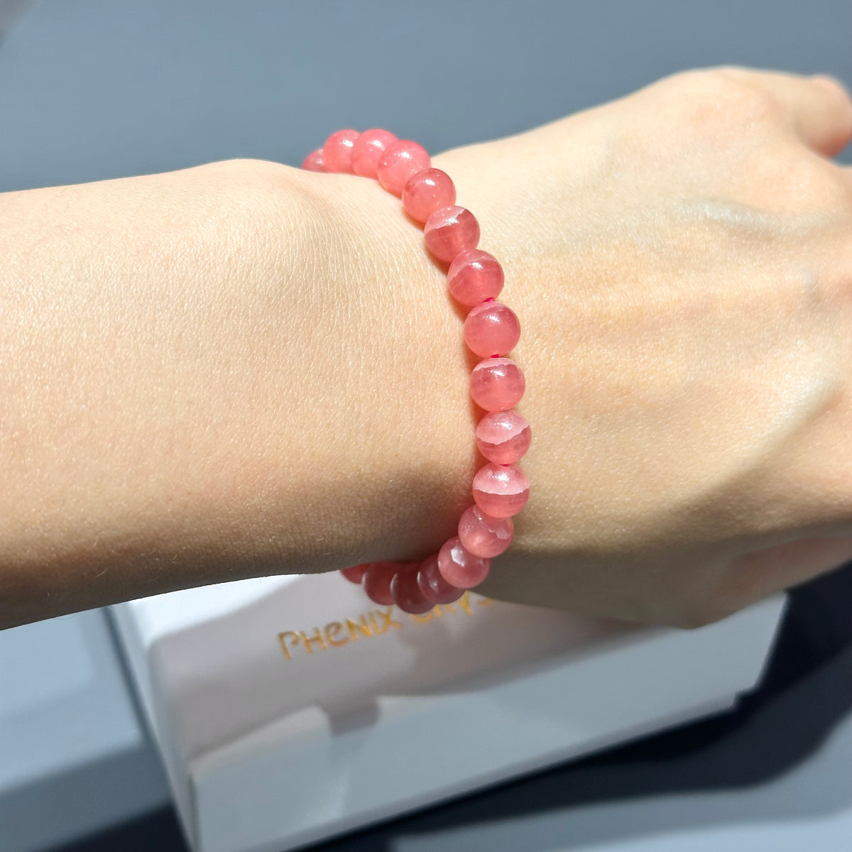 Rhodochrosite 冰種紅紋石 | 原礦 raw-crystal | 細節特寫 close up detail