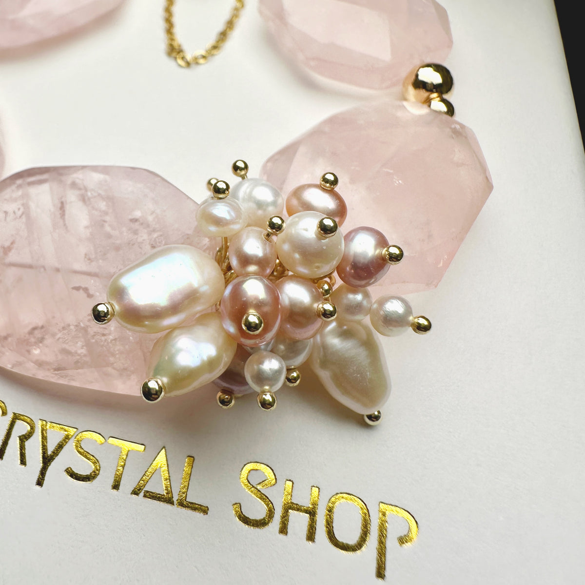 Rose Quart Faceted x Pearls Bracelet 切割款粉晶 珍珠花束手鏈 | 手串 bracelet | 細節特寫 close up detail