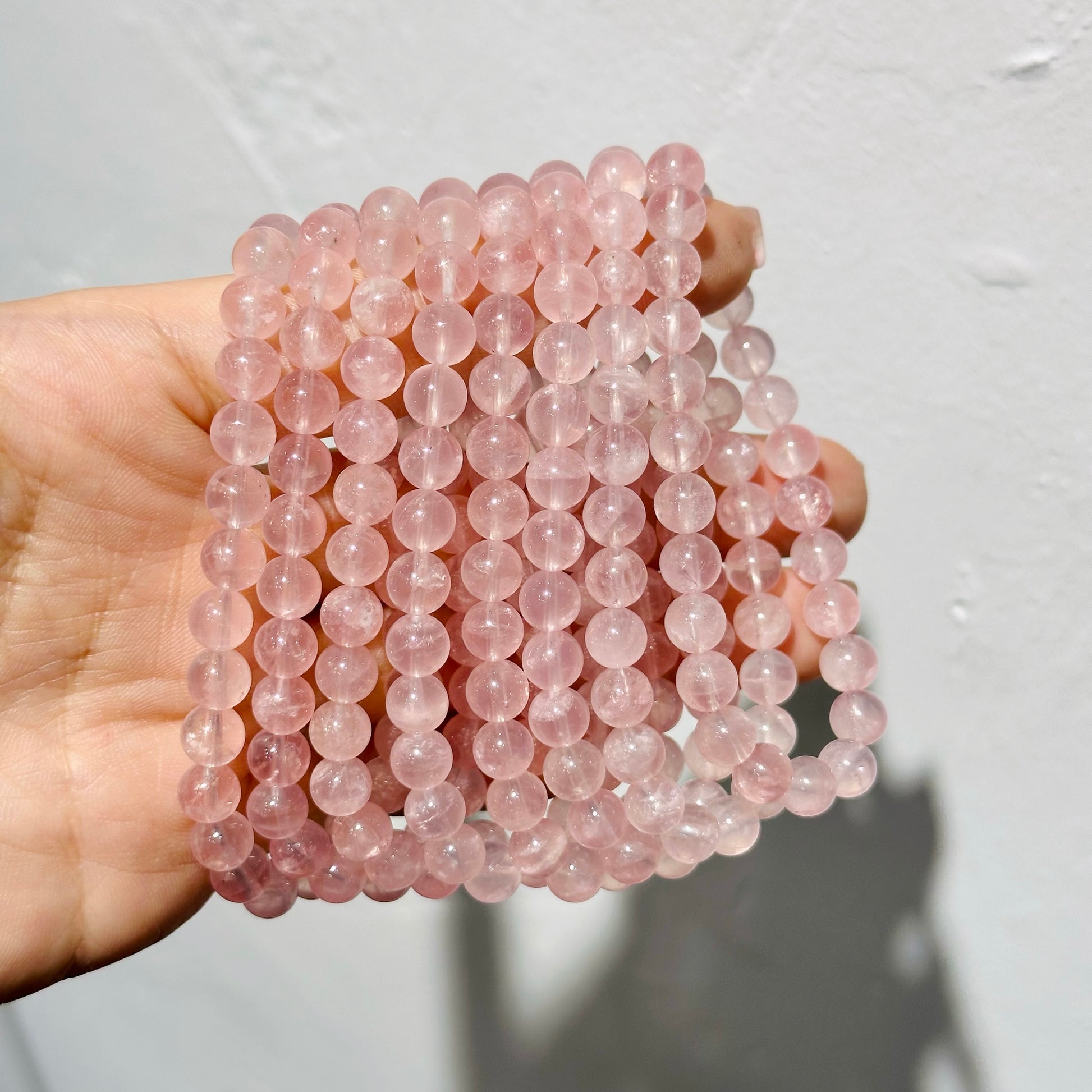 Rose Quartz Bracelet 馬達加斯加粉晶手串 | 手串 bracelet | 正面圖 front view