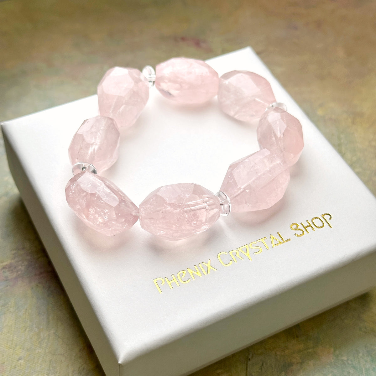 Rose Quartz Faceted Bracelet 粉晶切割款手串 | 手串 bracelet | 細節特寫 close up detail