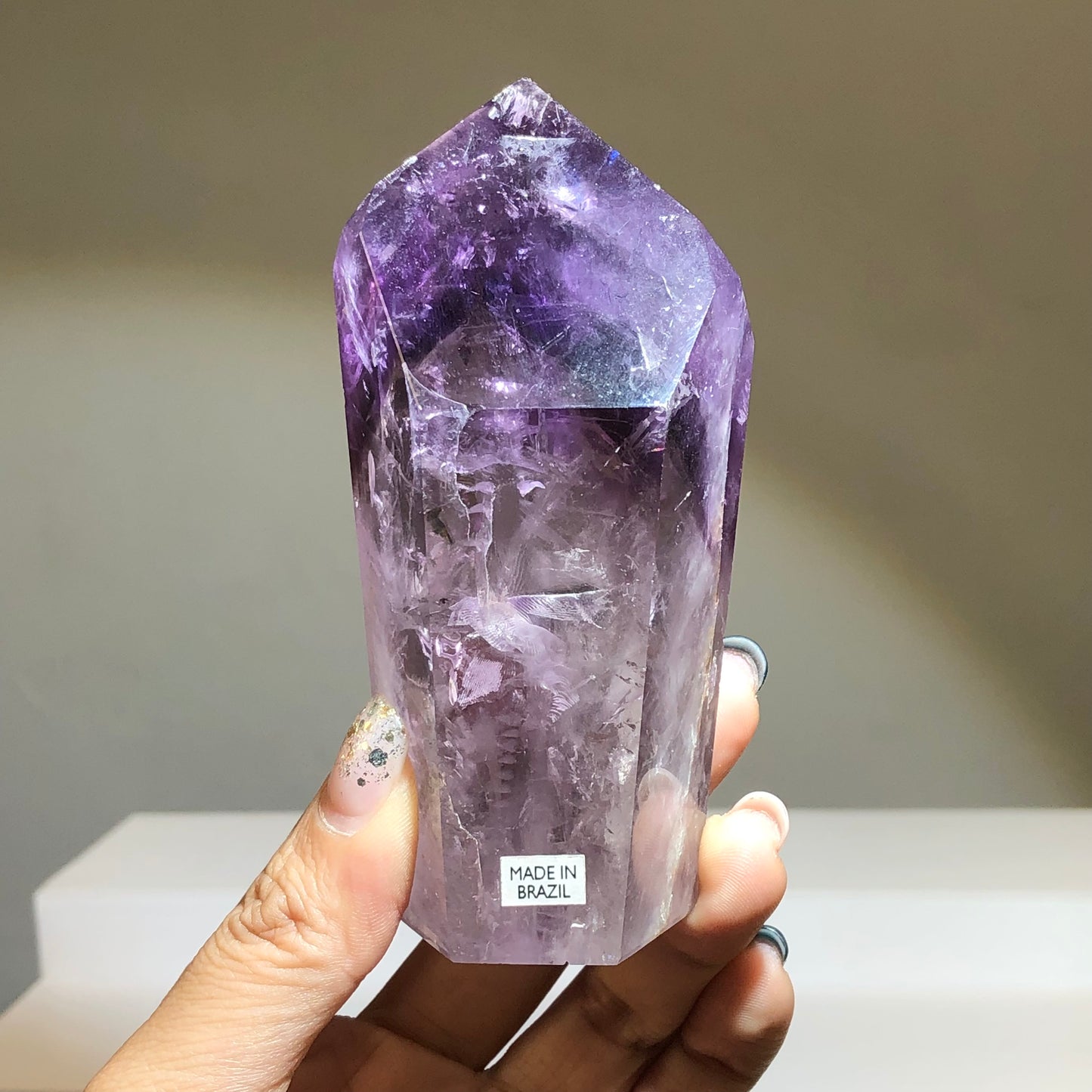 Royal Amethyst Point Tower 皇家紫晶柱 | 晶柱 crystal-point | 正面圖 front view