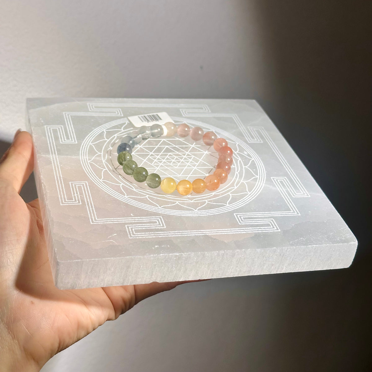 Selenite Plate Sri Yantra 透石膏板 | 板 plate | 細節特寫 close up detail