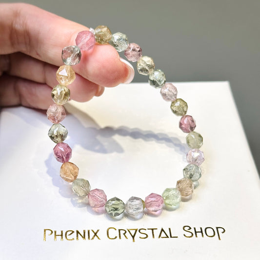 Starcut Candy Tourmaline 星切糖果碧璽 | 星切水晶 star-cut-crystal | 正面圖 front view