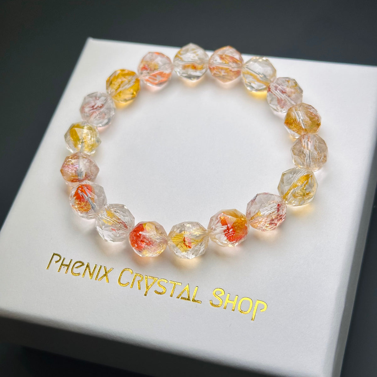 錦鯉膠花水晶starcut | 星切水晶 star-cut-crystal | 整體圖 full piece view