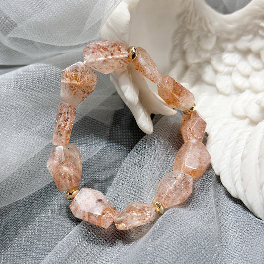 Sunstone Faceted Bracelet 太陽石切割款手串 | 手串 bracelet | 正面圖 front view