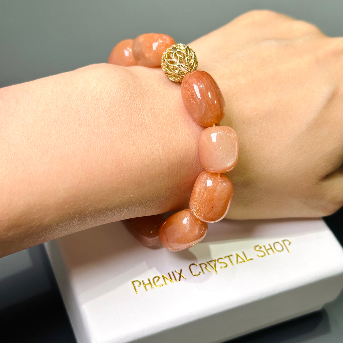 Sunstone Irregular 太陽石隨形手串 | 手串 bracelet | 整體圖 full piece view