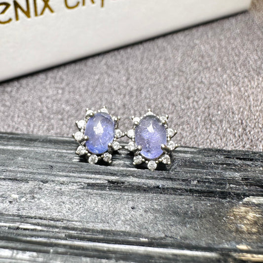 Tanzanite Earrings 坦桑石耳環 | 耳飾 earrings | 正面圖 front view