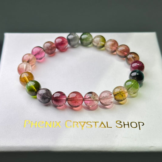 Watermelon Tourmaline 彩色西瓜碧璽 | 原礦 raw-crystal | 正面圖 front view