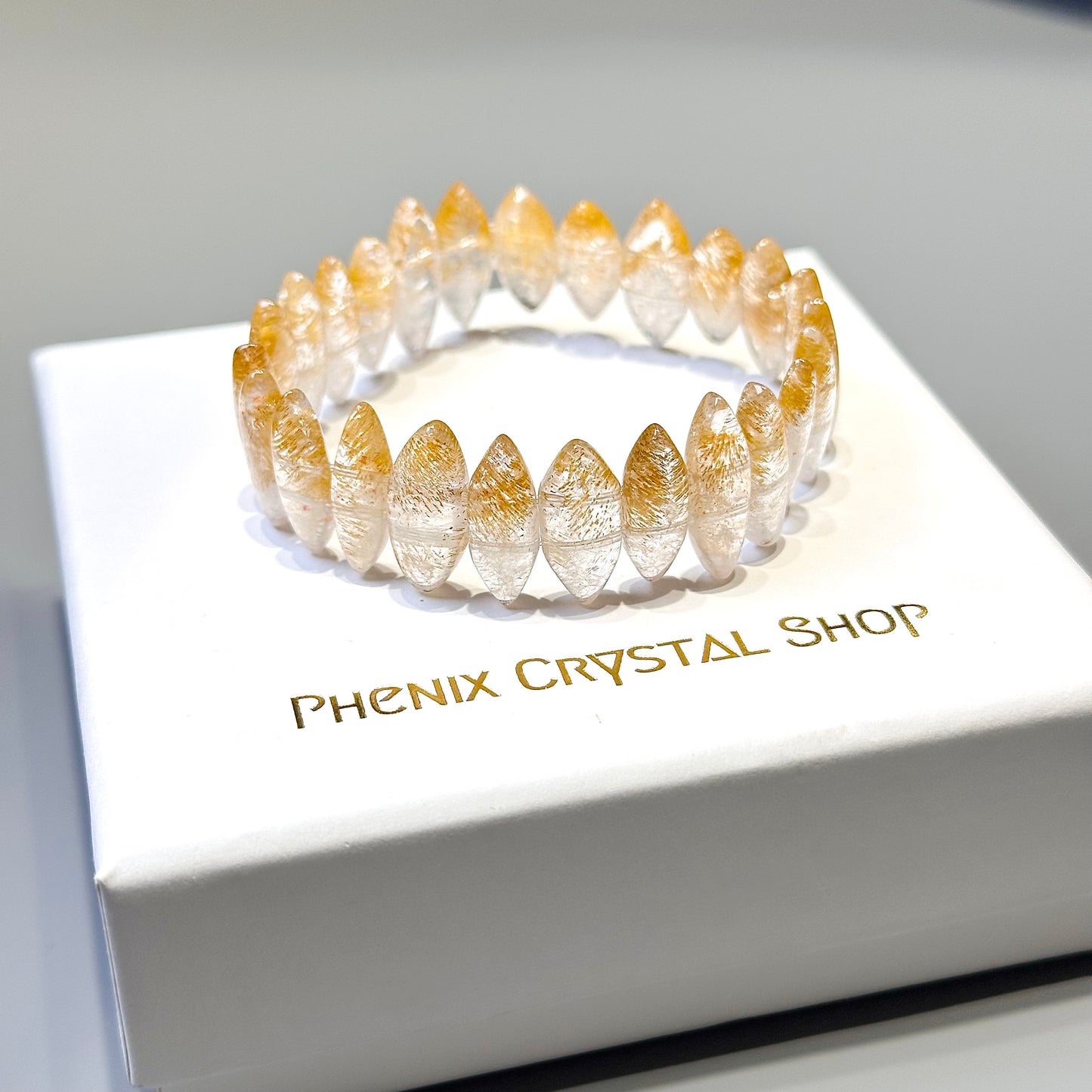 Yellow Super Seven 黃超七葉形手串 | 手串 bracelet | 正面圖 front view