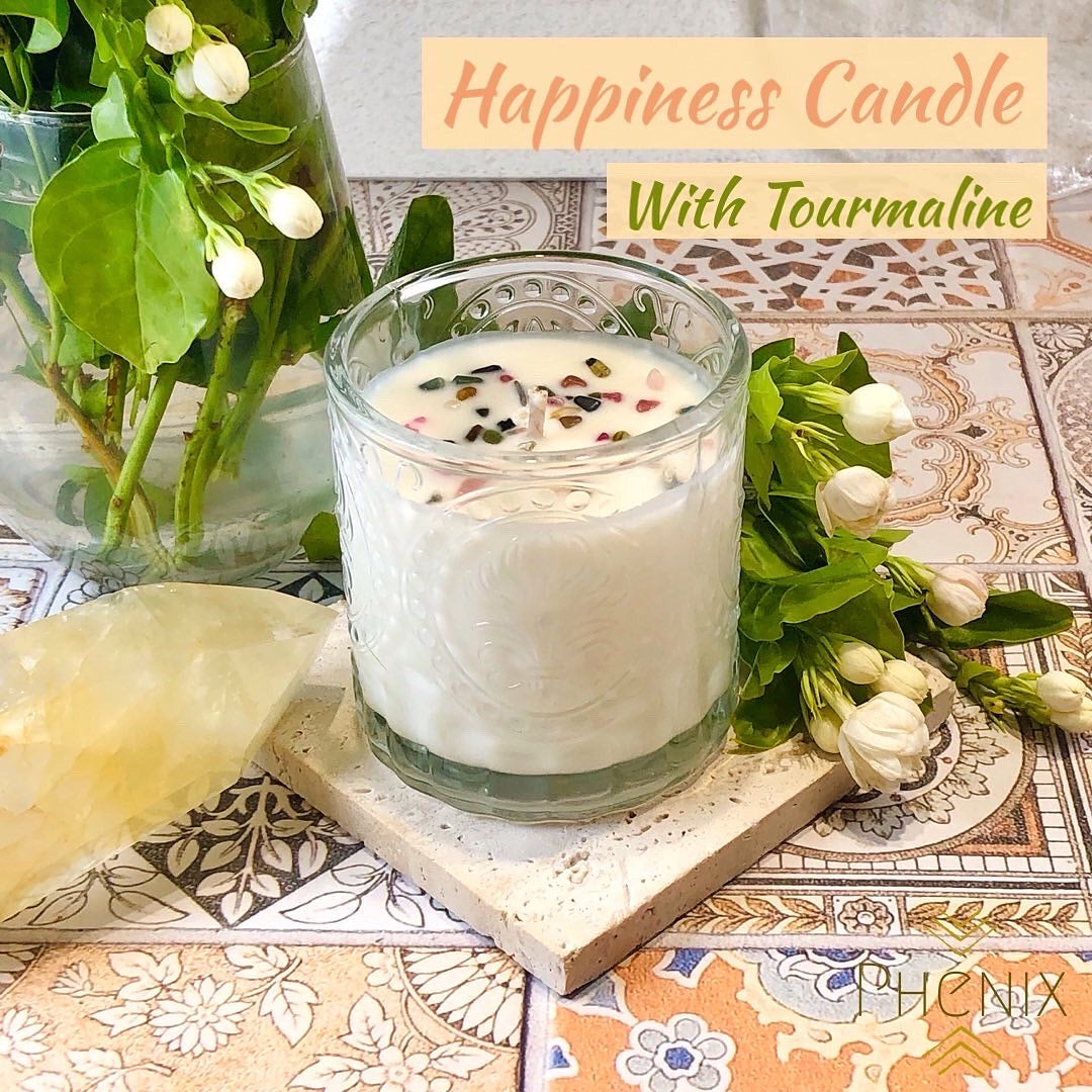 Tourmaline Happiness Candle  碧璽幸運香薰大豆蠟燭 | 蠟燭 candle | 正面圖 front view